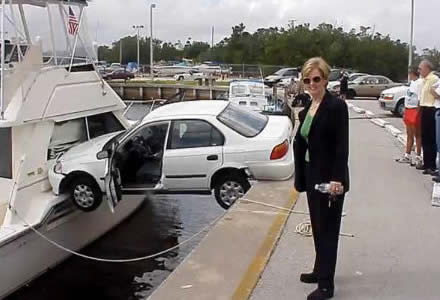 car-smashes-into-a-boat car smashes into a boat The World’s Worst Drivers and Best Car Accidents