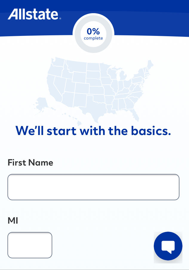 Allstate quote personal information