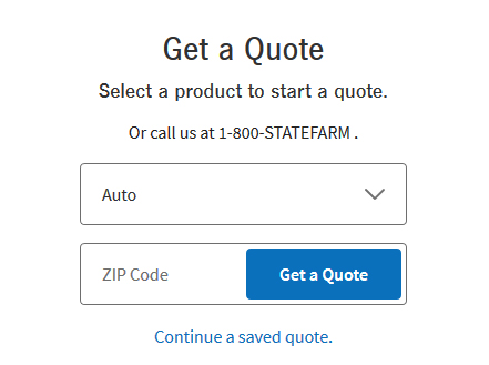 State Farm Get a Quote Box