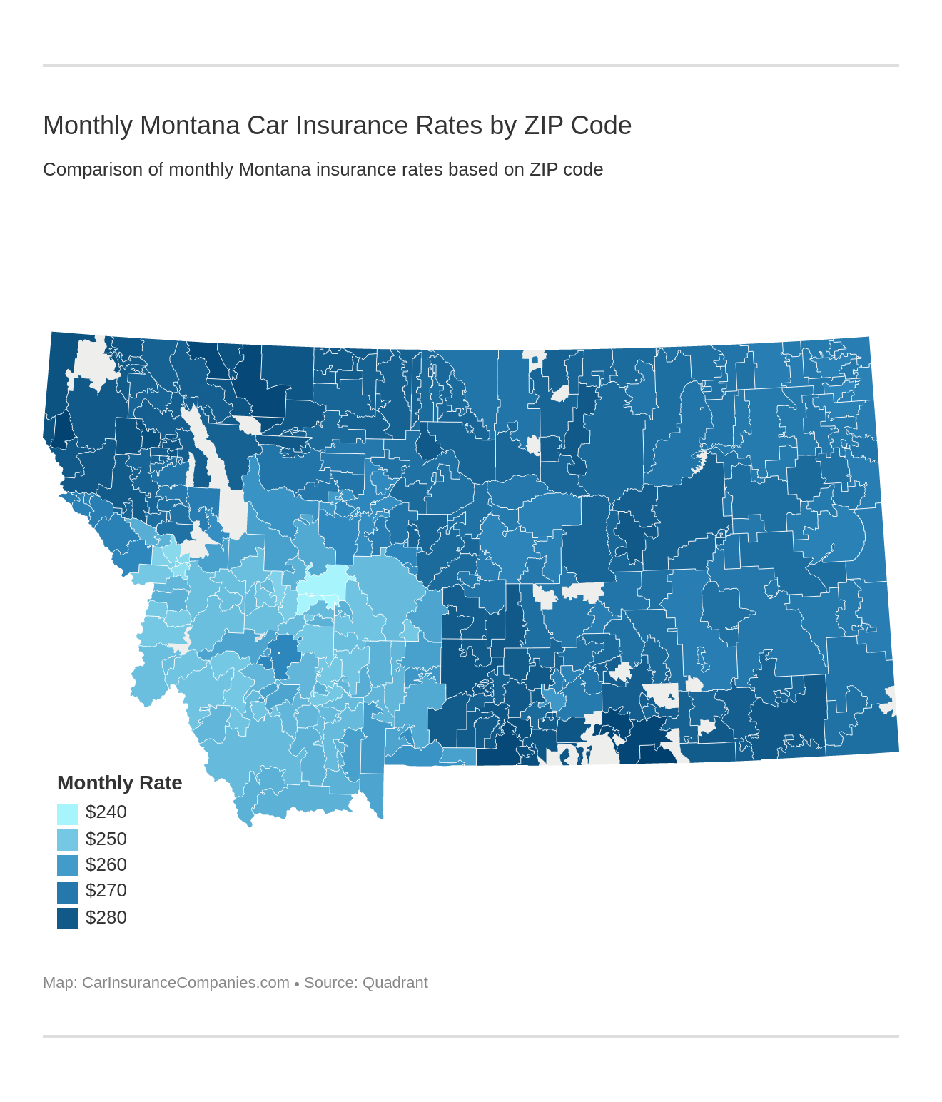 Monthly Montana Car Insurance Rates by ZIP Code